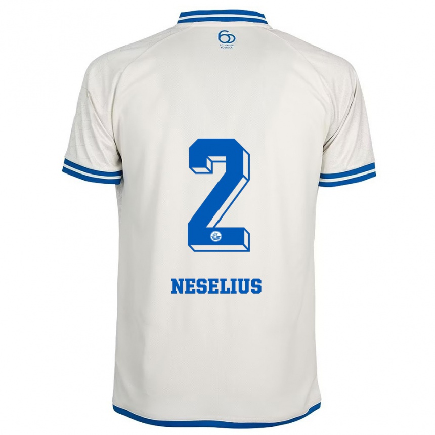 נשים כדורגל Hanna Neselius #2 לבן כחול הרחק ג'רזי 2025/26