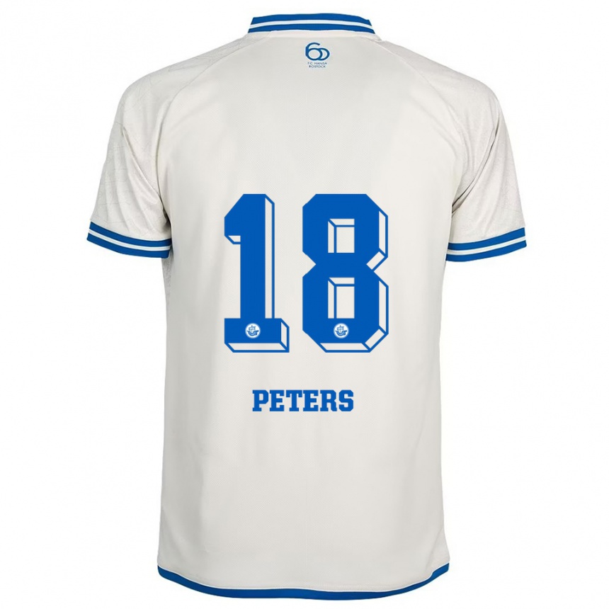 נשים כדורגל Bennett Peters #18 לבן כחול הרחק ג'רזי 2025/26