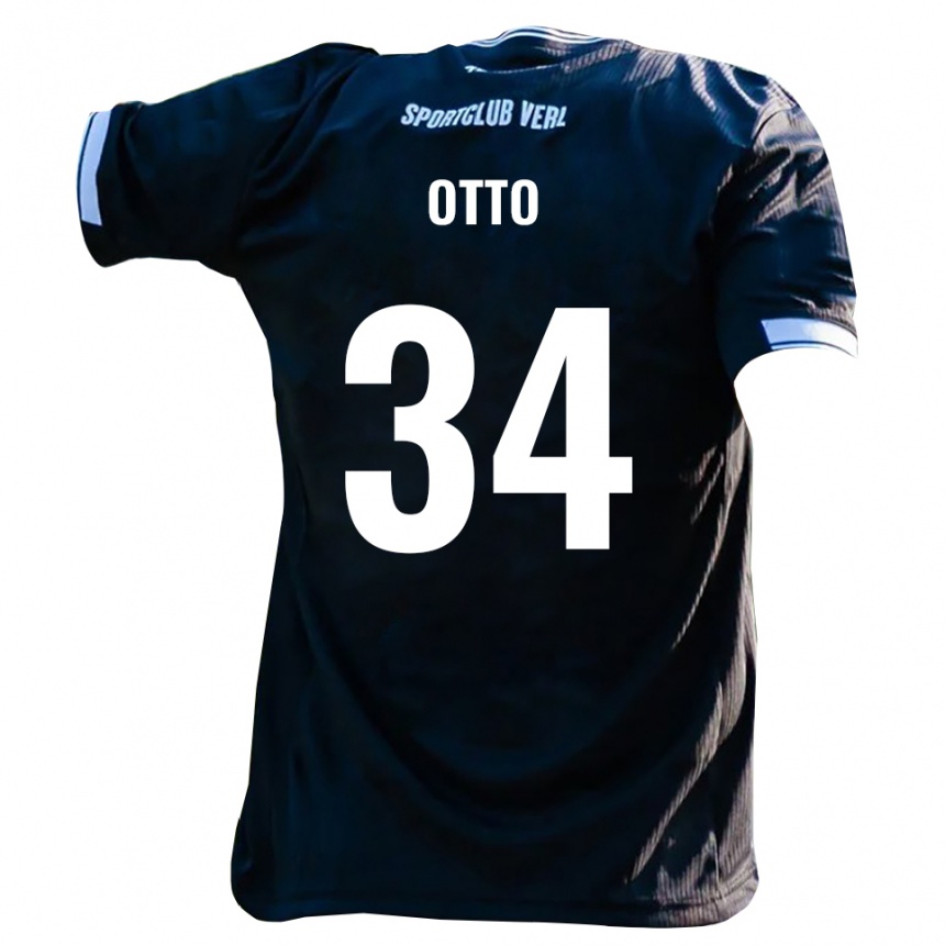 נשים כדורגל פין אוטו #34 שחור לבן הרחק ג'רזי 2025/26