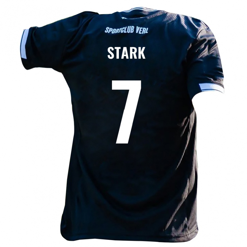 נשים כדורגל יוליאן שטארק #7 שחור לבן הרחק ג'רזי 2025/26