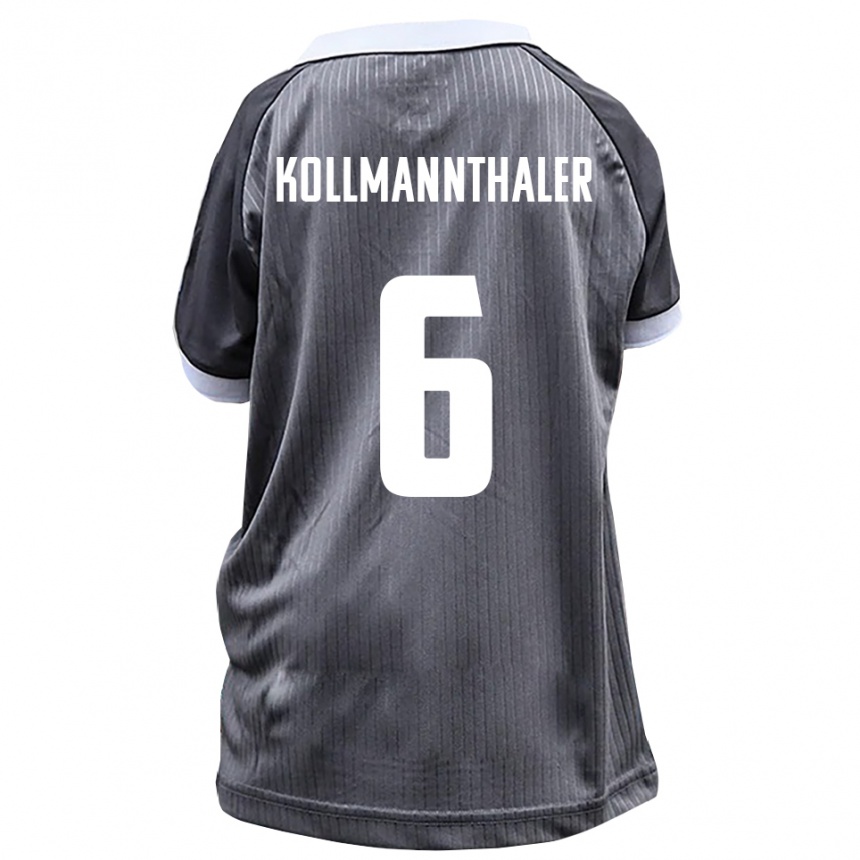 נשים כדורגל Elischa Kollmannthaler #6 אפור לבן הרחק ג'רזי 2025/26