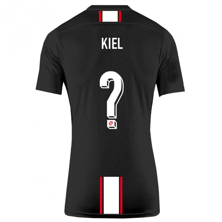 נשים כדורגל Niels Kiel #0 שחור לבן הרחק ג'רזי 2025/26