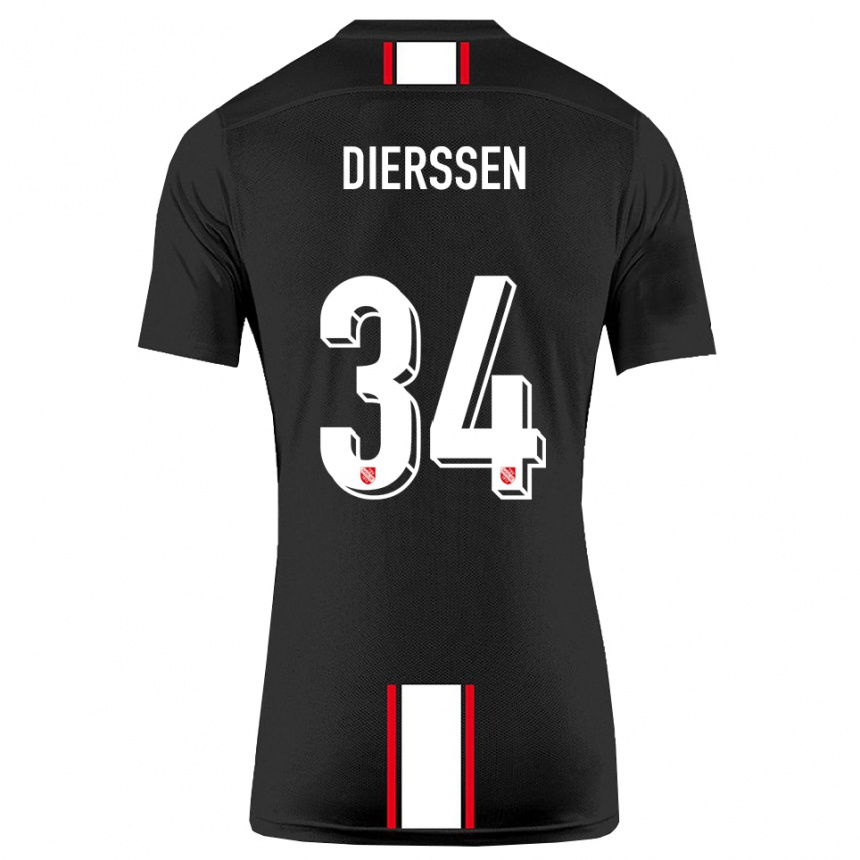 נשים כדורגל טים דירסן #34 שחור לבן הרחק ג'רזי 2025/26
