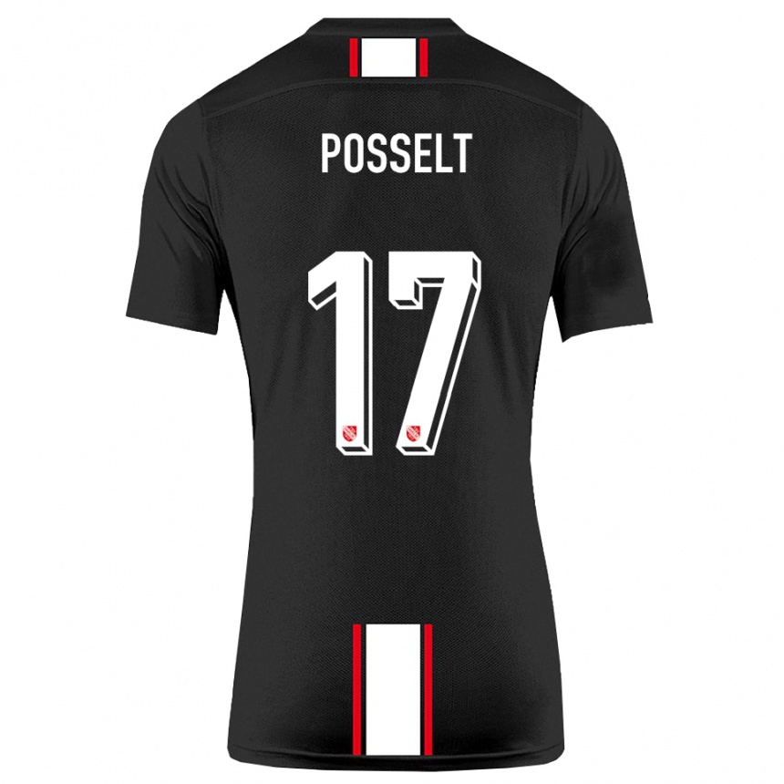 נשים כדורגל ג׳ון קסאבר פוסלט #17 שחור לבן הרחק ג'רזי 2025/26