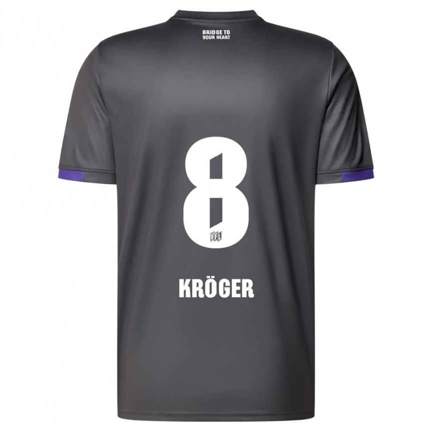 נשים כדורגל Luca Kröger #8 אפור סגול הרחק ג'רזי 2025/26