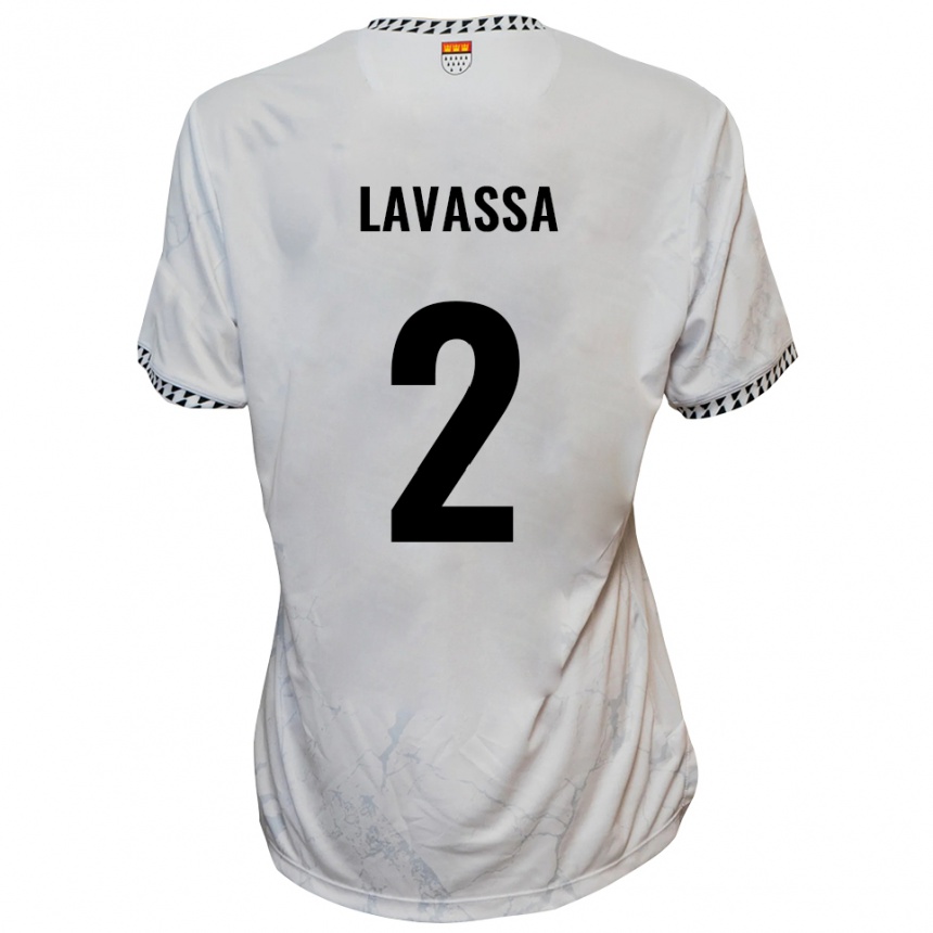 נשים כדורגל Timon Lavassa #2 לבן שחור הרחק ג'רזי 2025/26