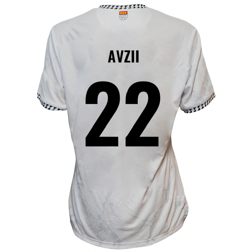 נשים כדורגל Benjamin Avzii #22 לבן שחור הרחק ג'רזי 2025/26