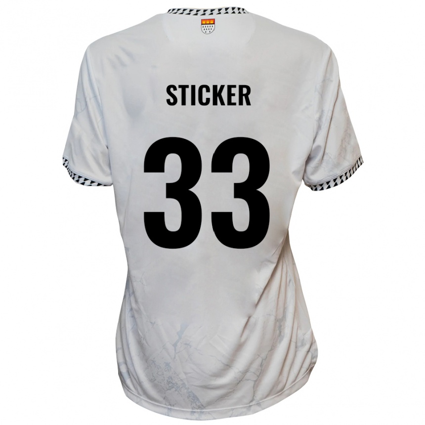 נשים כדורגל Jonah Sticker #33 לבן שחור הרחק ג'רזי 2025/26