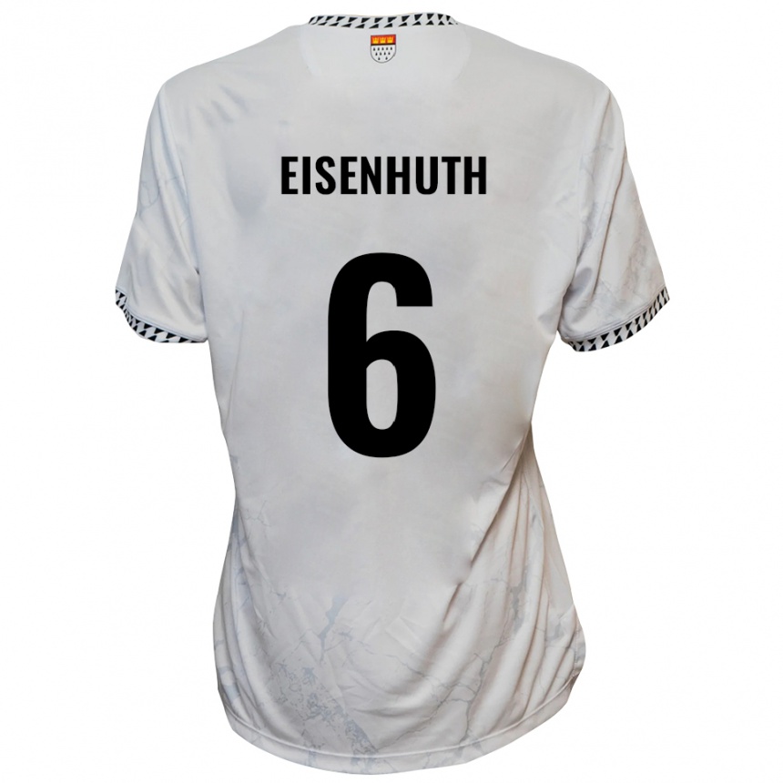 נשים כדורגל טוביאס אייזנהוט #6 לבן שחור הרחק ג'רזי 2025/26