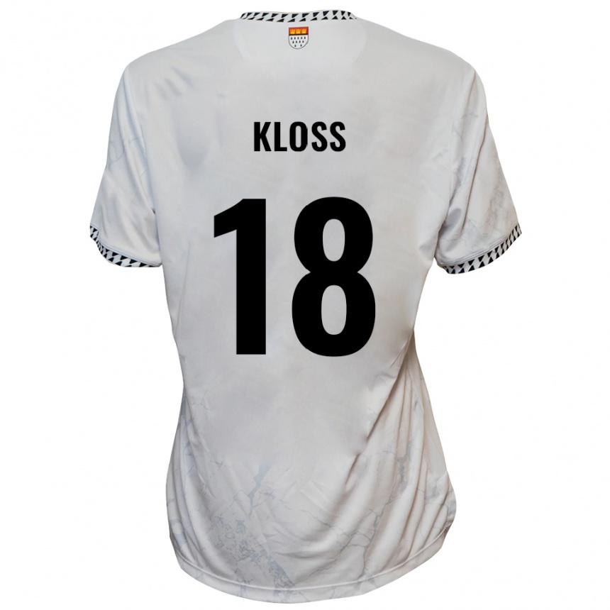 נשים כדורגל טים קלוס #18 לבן שחור הרחק ג'רזי 2025/26