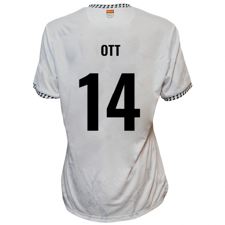 נשים כדורגל רפאל אוט #14 לבן שחור הרחק ג'רזי 2025/26