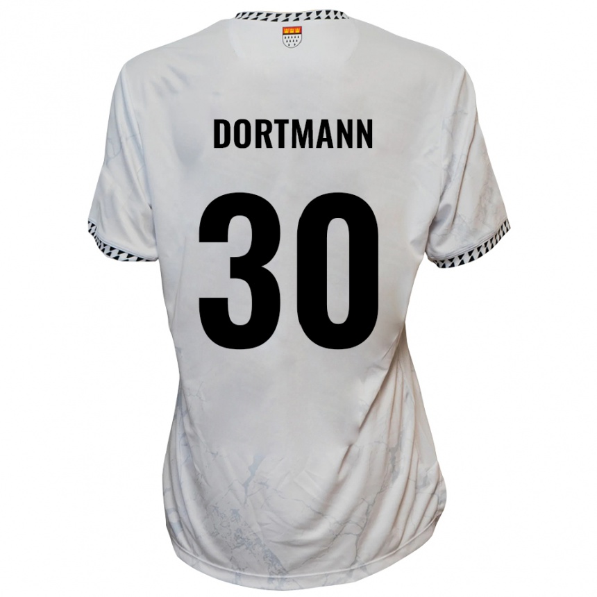 נשים כדורגל ניקלס דורטמן #30 לבן שחור הרחק ג'רזי 2025/26