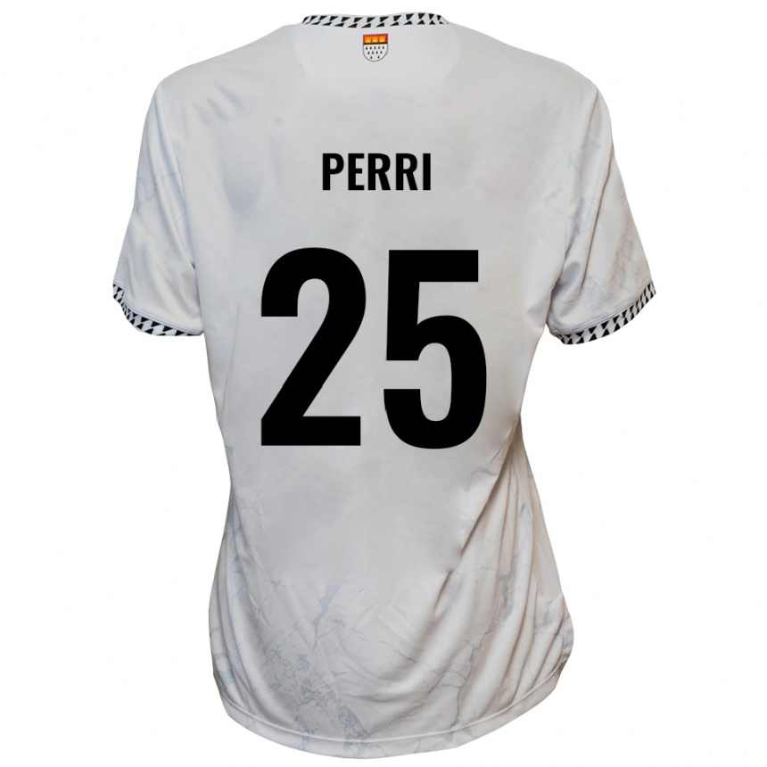 נשים כדורגל Diego Perri #25 לבן שחור הרחק ג'רזי 2025/26