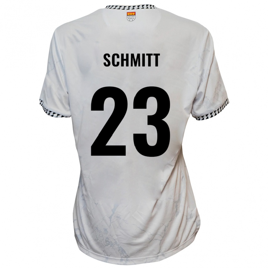 נשים כדורגל Bruno Schmitt #23 לבן שחור הרחק ג'רזי 2025/26