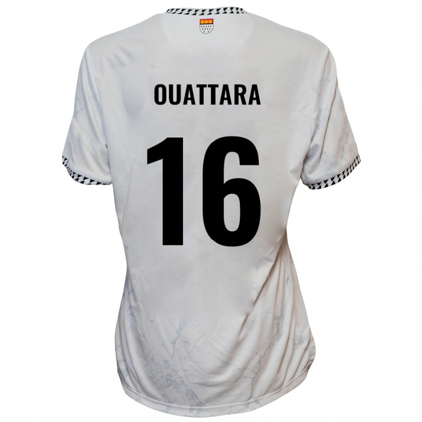 נשים כדורגל Kiyali Ouattara #16 לבן שחור הרחק ג'רזי 2025/26