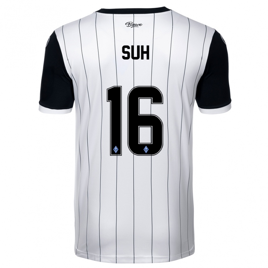 נשים כדורגל Louis Suh #16 לבן שחור הרחק ג'רזי 2025/26