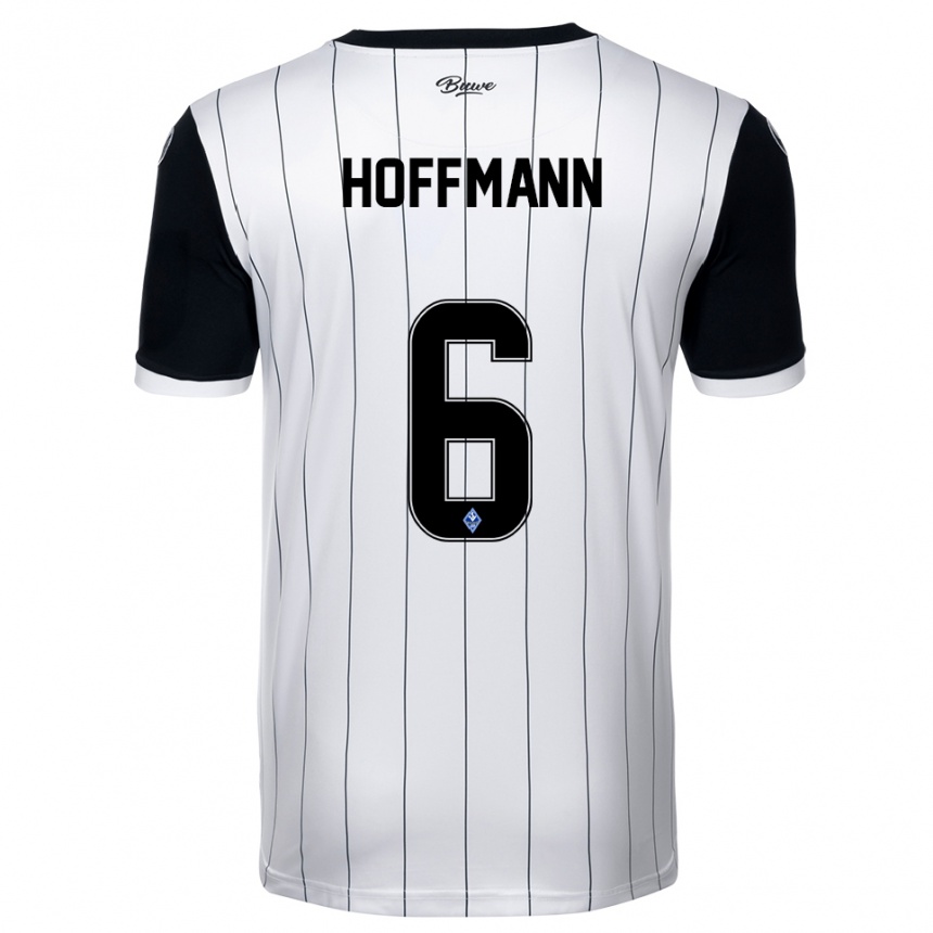 נשים כדורגל Niklas Hoffmann #6 לבן שחור הרחק ג'רזי 2025/26