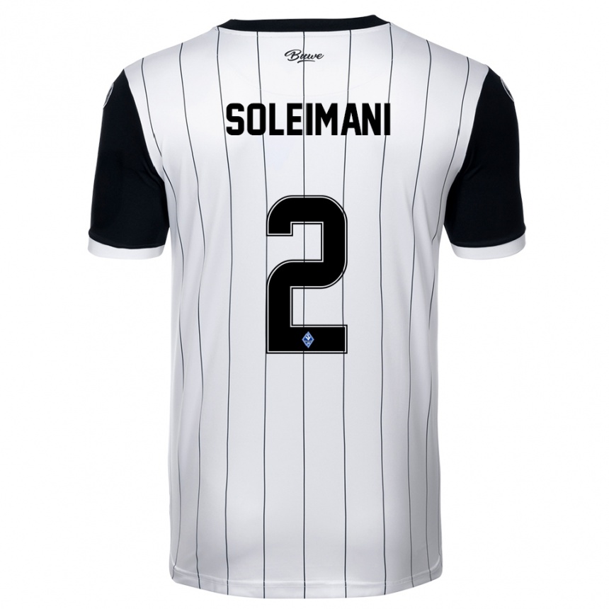 נשים כדורגל Amir Soleimani #2 לבן שחור הרחק ג'רזי 2025/26