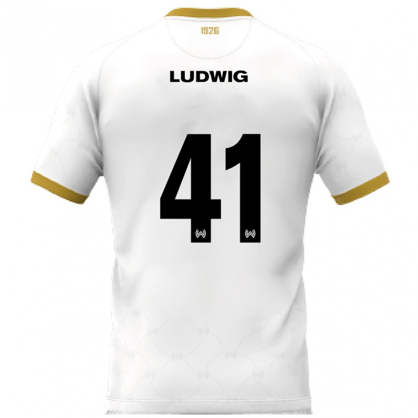 נשים כדורגל פין לודוויג #41 לבן זהב הרחק ג'רזי 2025/26