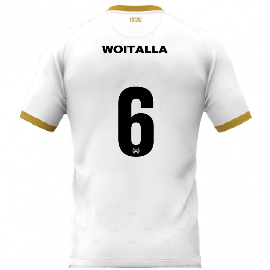 נשים כדורגל Luis Woitalla #6 לבן זהב הרחק ג'רזי 2025/26