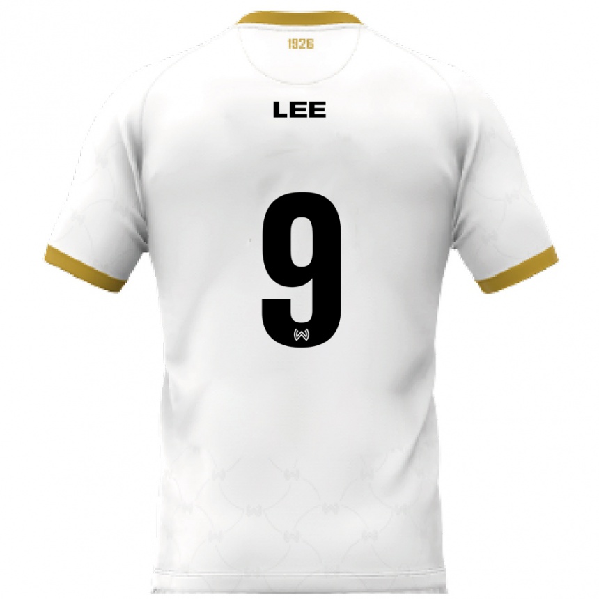 נשים כדורגל סונג-היון לי #9 לבן זהב הרחק ג'רזי 2025/26