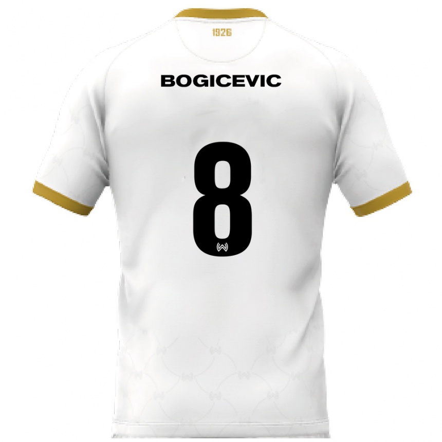 נשים כדורגל דוני בוגיצ׳ביץ׳ #8 לבן זהב הרחק ג'רזי 2025/26