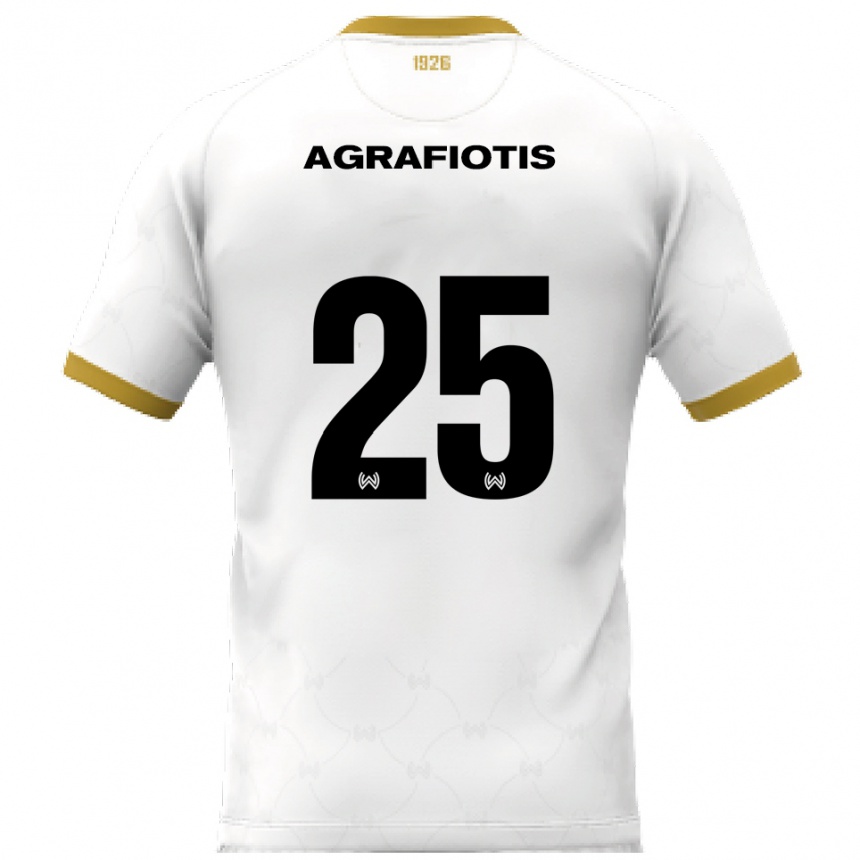 נשים כדורגל ניקולס אגרפיוטיס #25 לבן זהב הרחק ג'רזי 2025/26