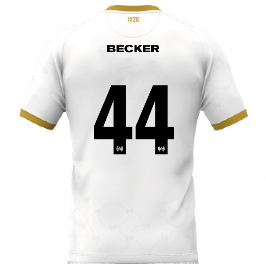 נשים כדורגל Jan Becker #44 לבן זהב הרחק ג'רזי 2025/26