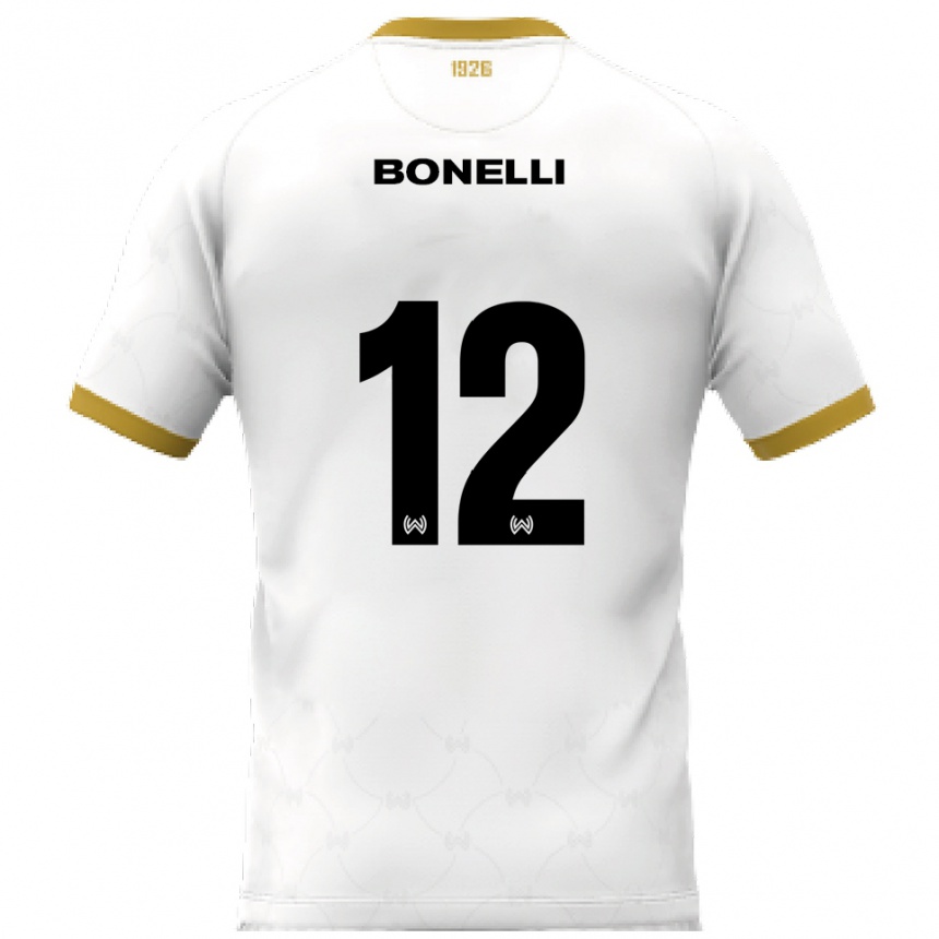 נשים כדורגל Leonardo Bonelli #12 לבן זהב הרחק ג'רזי 2025/26