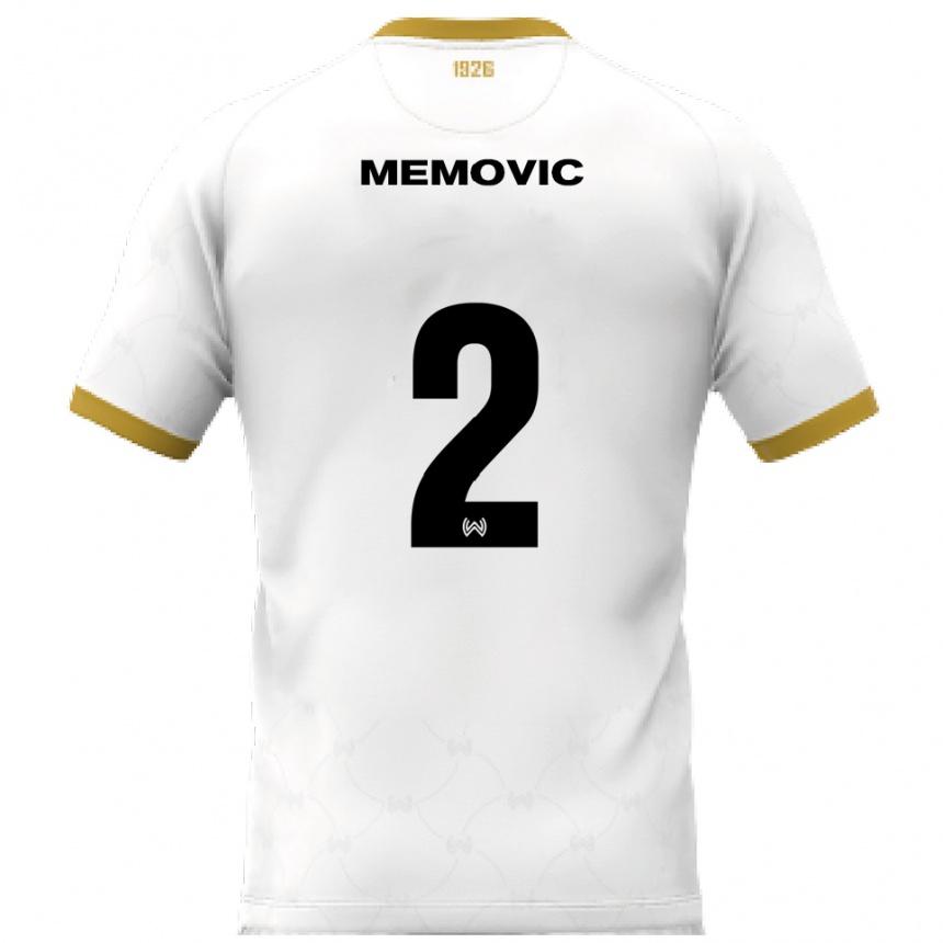 נשים כדורגל Daris Memovic #2 לבן זהב הרחק ג'רזי 2025/26