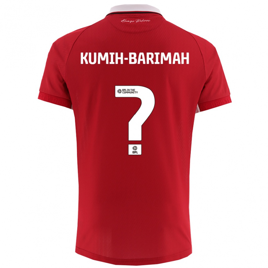 ילדים כדורגל Desmond Kumih-Barimah #0 אדום לבן ג'רזי ביתית 2025/26