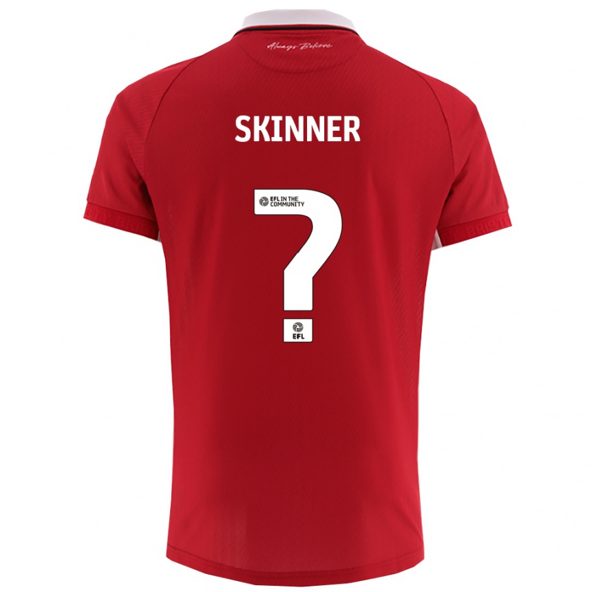 ילדים כדורגל Luke Skinner #0 אדום לבן ג'רזי ביתית 2025/26