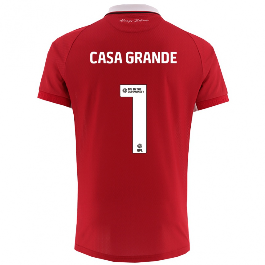 ילדים כדורגל ג׳וזי בריאן קאסה-גרנדה #1 אדום לבן ג'רזי ביתית 2025/26