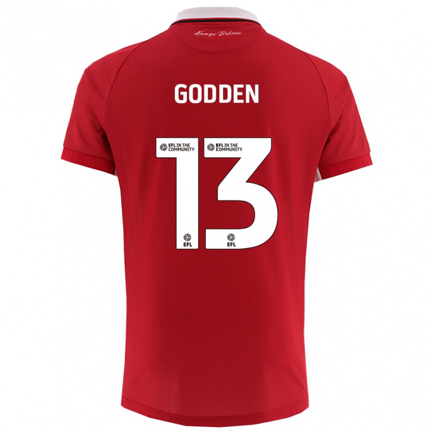 ילדים כדורגל Freddie Godden #13 אדום לבן ג'רזי ביתית 2025/26