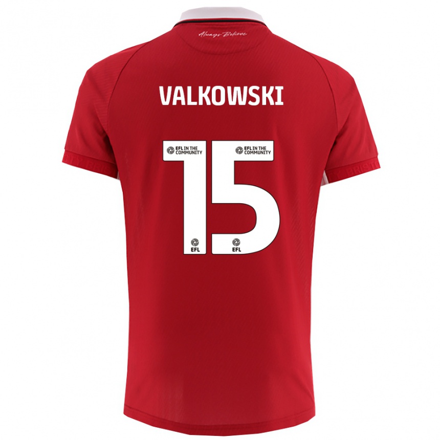 ילדים כדורגל פאבל אולקובסקי #15 אדום לבן ג'רזי ביתית 2025/26