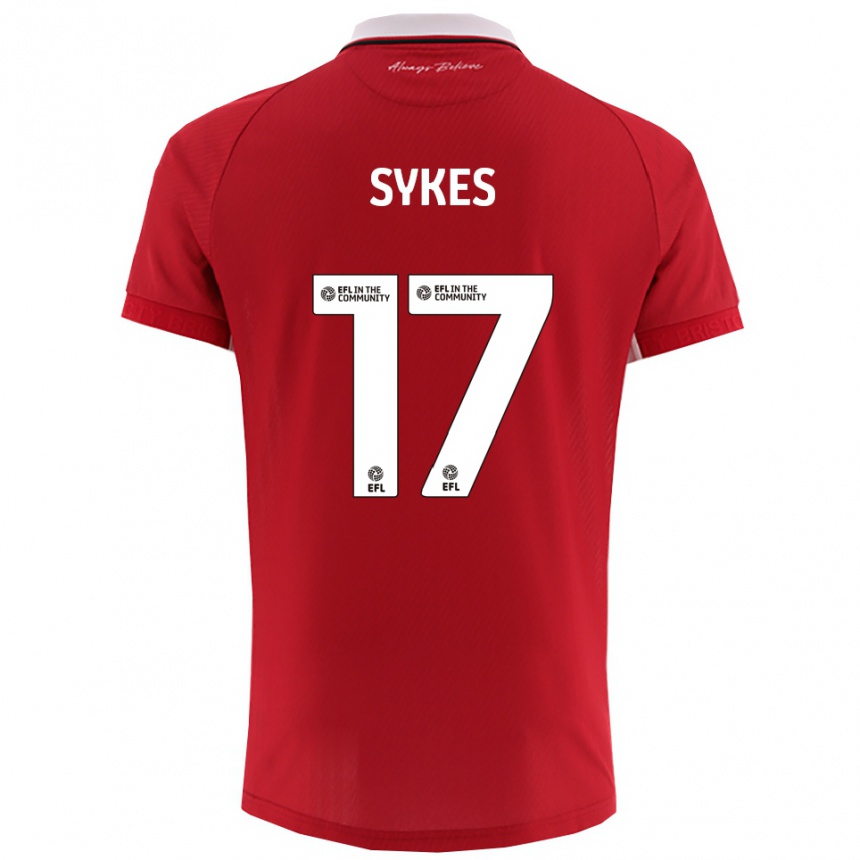 ילדים כדורגל מארק סייקס #17 אדום לבן ג'רזי ביתית 2025/26