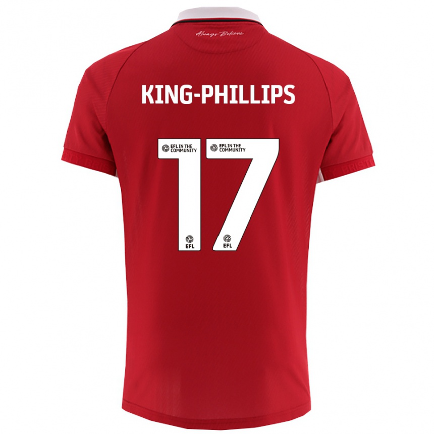 ילדים כדורגל Zac King-Phillips #17 אדום לבן ג'רזי ביתית 2025/26