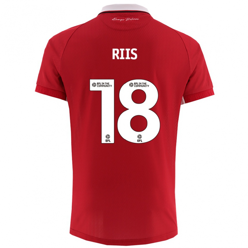 ילדים כדורגל אמיל ריס יאקובסן #18 אדום לבן ג'רזי ביתית 2025/26