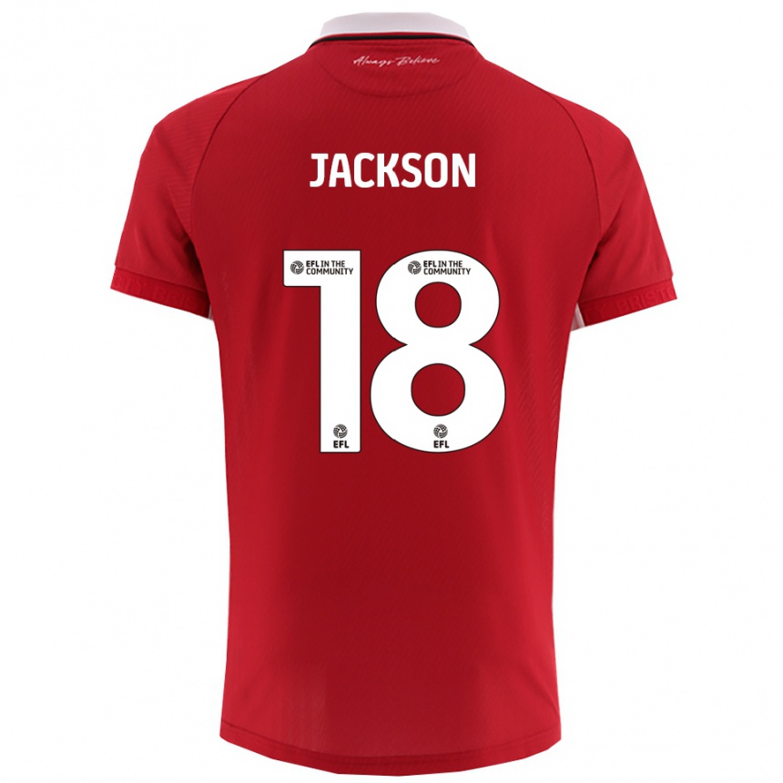 ילדים כדורגל טרייביון ג׳קסון #18 אדום לבן ג'רזי ביתית 2025/26