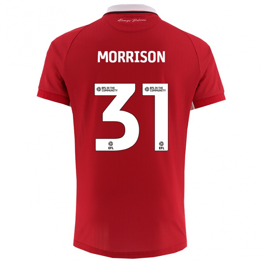 ילדים כדורגל אלייז׳ה מוריסון #31 אדום לבן ג'רזי ביתית 2025/26