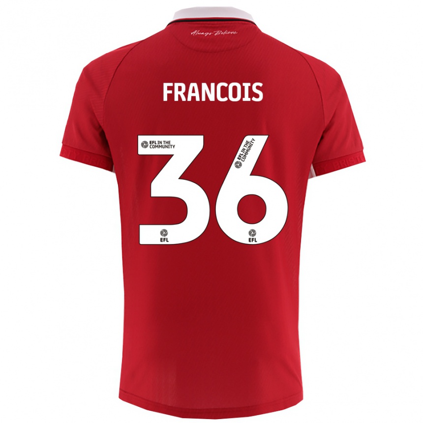 ילדים כדורגל מרלי פרנסואה #36 אדום לבן ג'רזי ביתית 2025/26