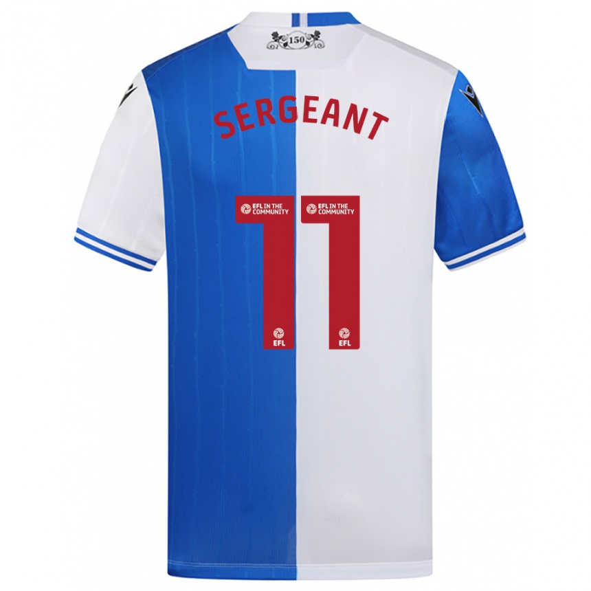 ילדים כדורגל Jayden Sergeant #11 כחול לבן ג'רזי ביתית 2025/26