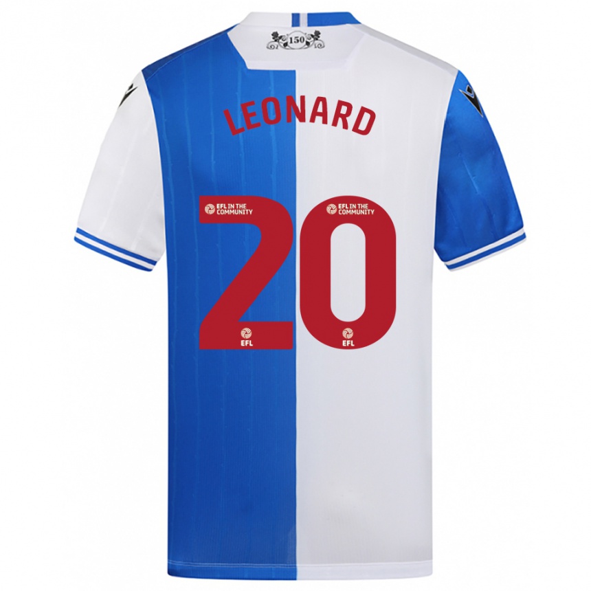 ילדים כדורגל הארי לאונרד #20 כחול לבן ג'רזי ביתית 2025/26
