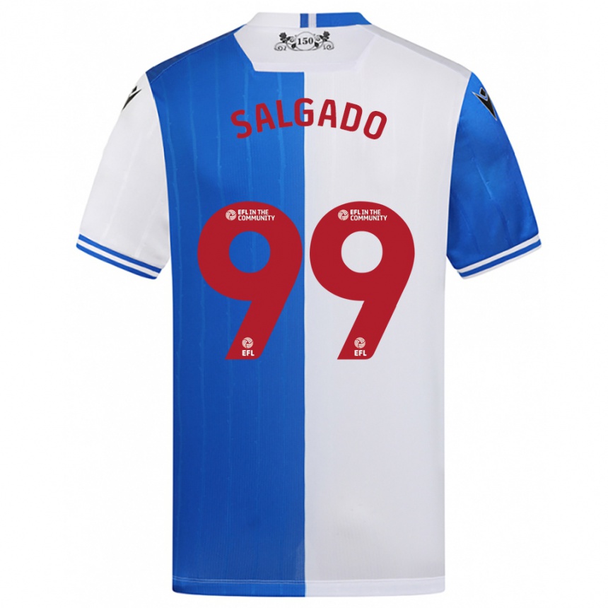ילדים כדורגל שאנל סלגאדו #99 כחול לבן ג'רזי ביתית 2025/26