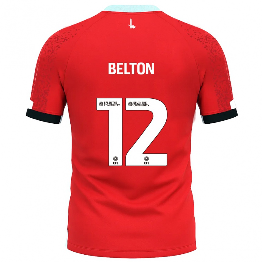 ילדים כדורגל Jack Belton #12 אדום לבן ג'רזי ביתית 2025/26