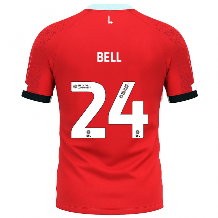 ילדים כדורגל Taylor Bell #24 אדום לבן ג'רזי ביתית 2025/26