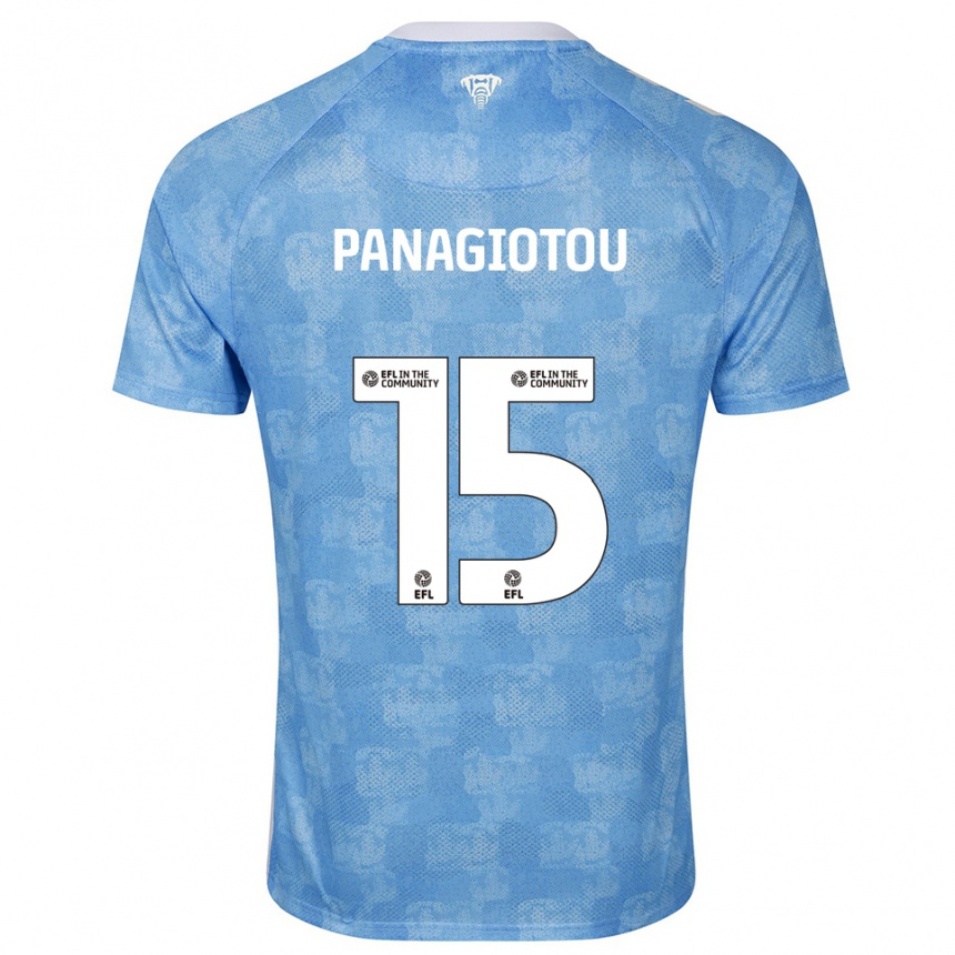 ילדים כדורגל Constantine Panagiotou #15 תכלת לבן ג'רזי ביתית 2025/26