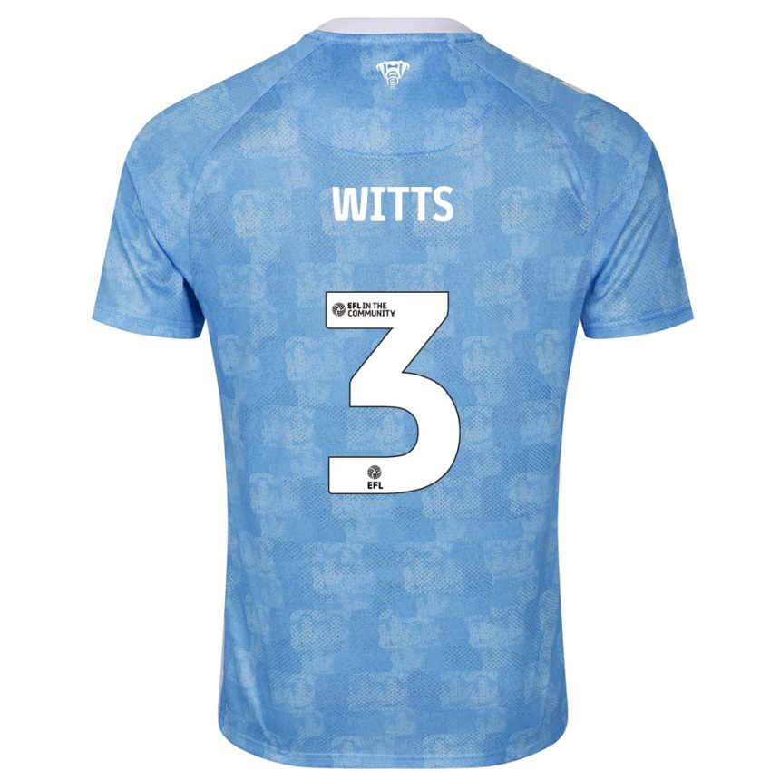 ילדים כדורגל Callum Witts #3 תכלת לבן ג'רזי ביתית 2025/26