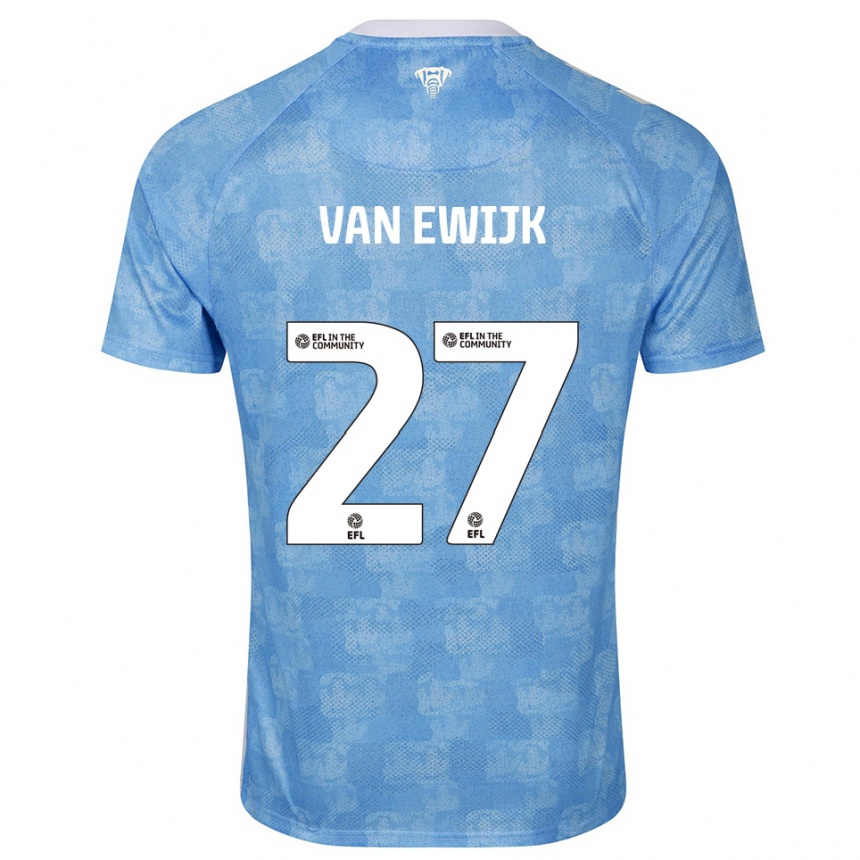 ילדים כדורגל מילאן ואן אווייק #27 תכלת לבן ג'רזי ביתית 2025/26