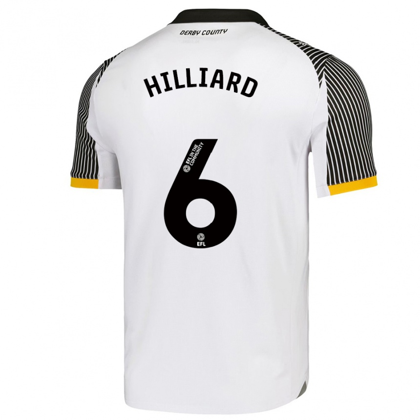 ילדים כדורגל Ella Hilliard #6 לבן שחור ג'רזי ביתית 2025/26